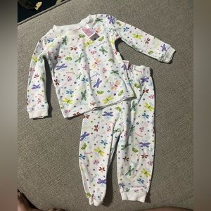 Two piece long sleeve pajamas.